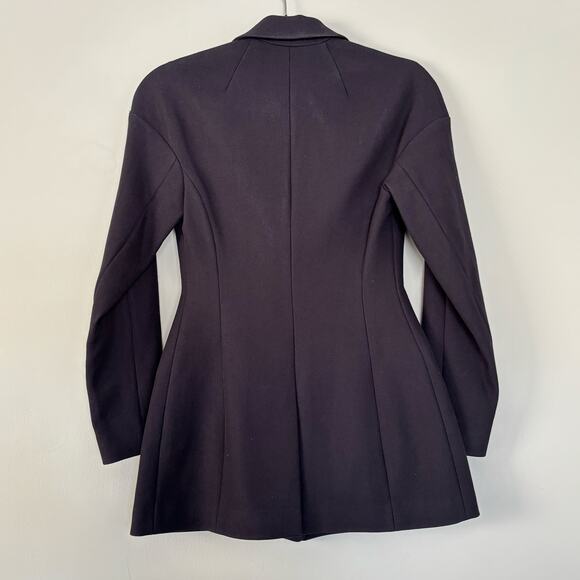 A.L.C. Bishop Blazer Jacket Single Breasted Front Button Wool Navy Blue Size 0 - Picture 4 of 10